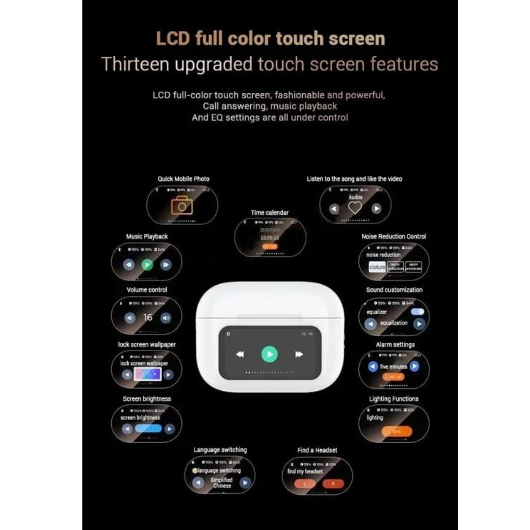 Wireless Bluetooth Earphones with Touch Screen