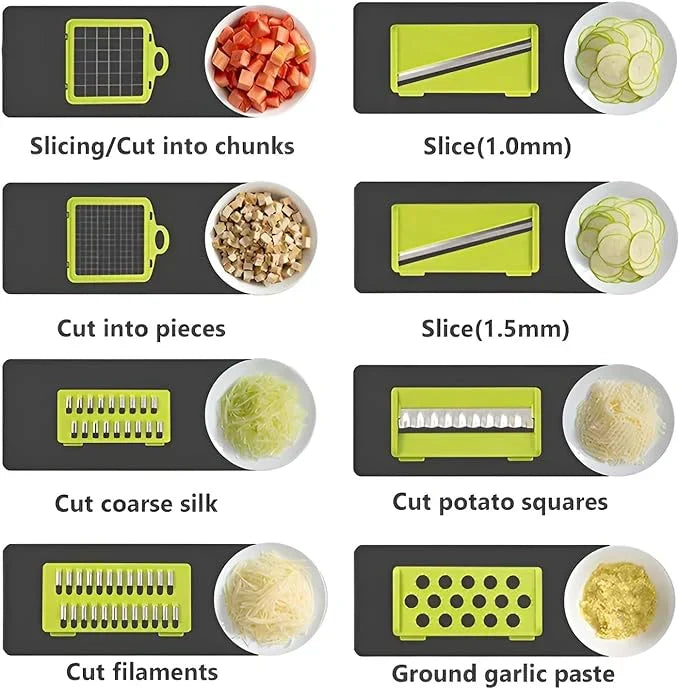14-in-1 Multifunctional Vegetable Chopper, Mandoline Slicer & Dicer