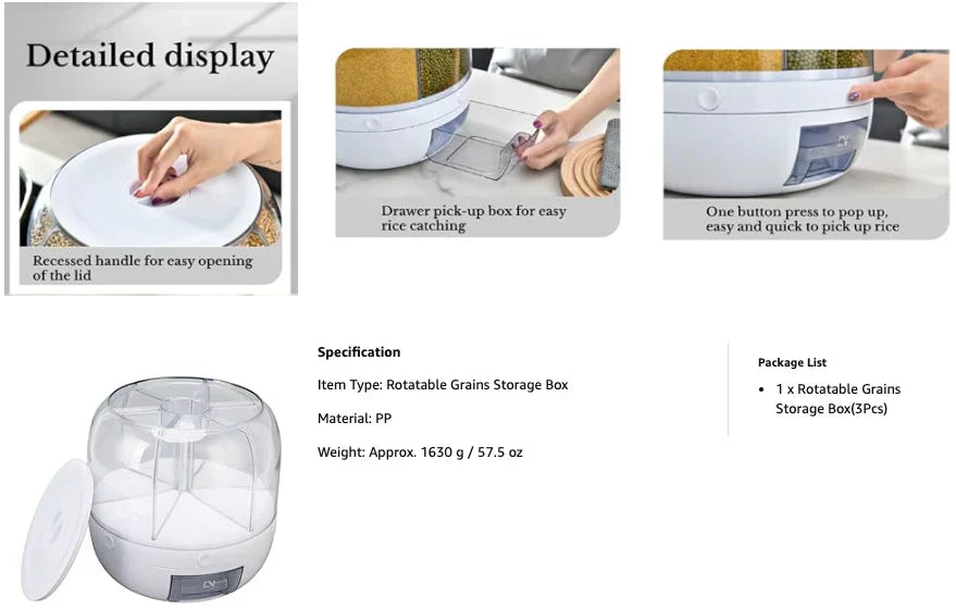 Grain Storage Container Dispenser